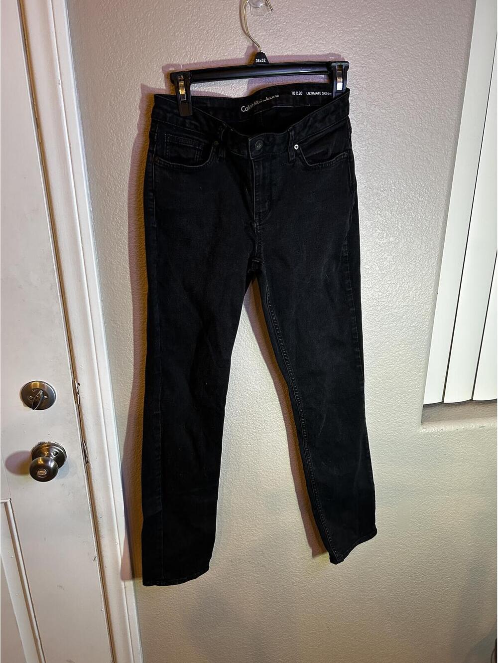 Calvin Klein Ultimate Skinny Black Jeans 10x30